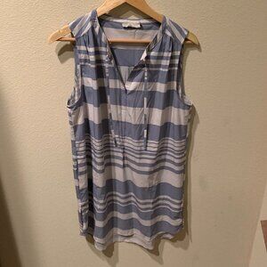 Prana blue and white striped tank top flowy